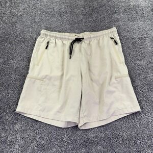 SANTINY Shorts Mens XL Beige Stretch Hiking Quick Dry Drawstring Pockets